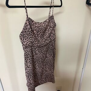 Lush Pink Leopard Print Dress
